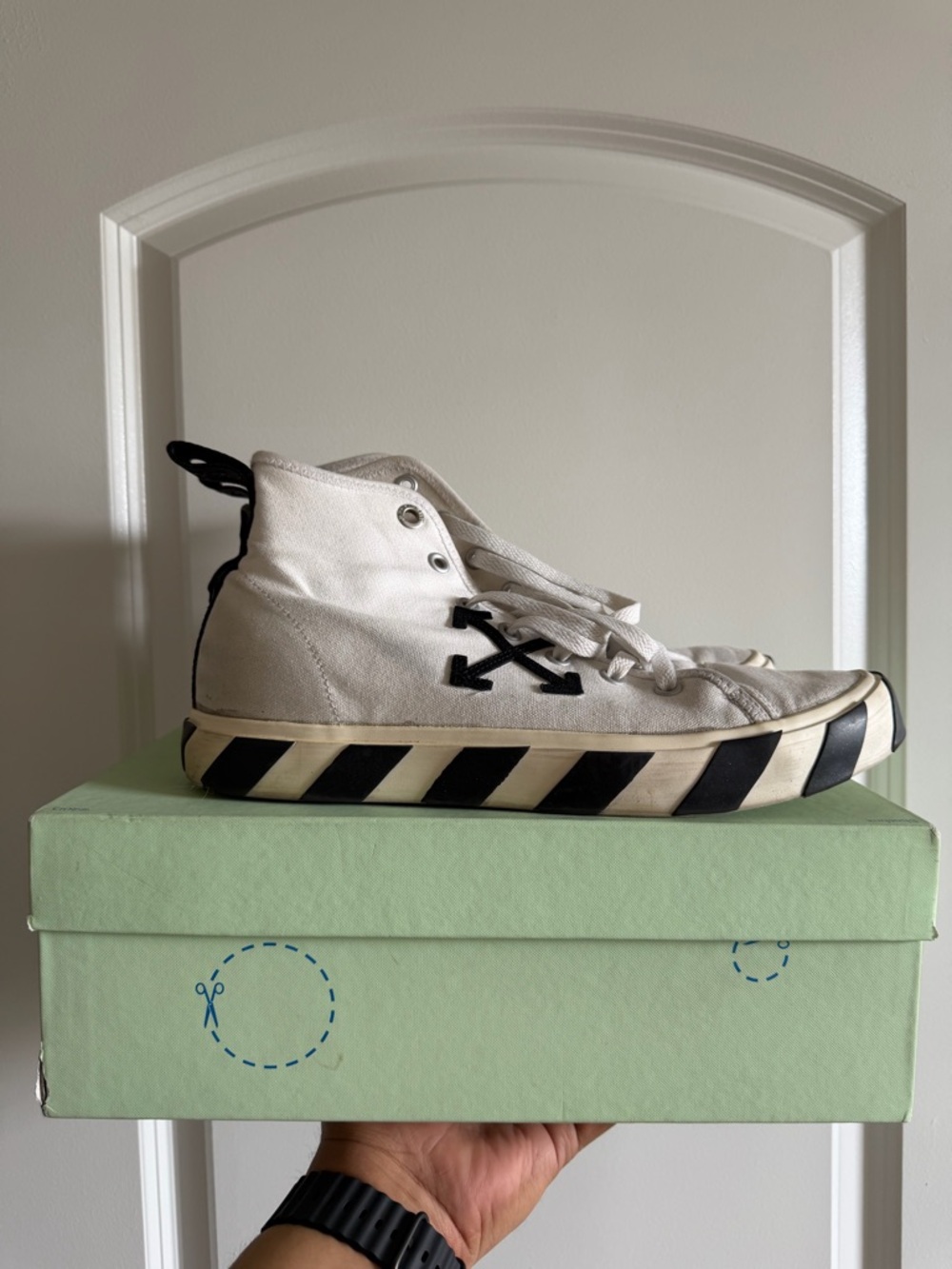 Men’s OFF-WHITE (Authentic) Vulcanized Mid-Top Sneakers